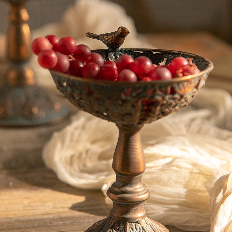 Retro Fruit Tray Restaurant Desktop Storage Trays Living Room Tall Feet Bowls Ornament Home Decoration Snack Storage Bowl