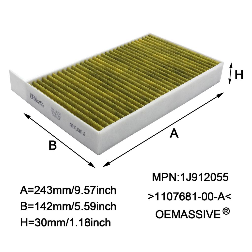 Set Car Pollen Cabin Air Filter Activated Carbon 1107681-00-C For Tesla Model 3 Model Y 2017 2018 2019 2020 2021 2022 2023 2024