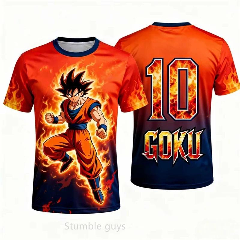 Men Dragon Ball T-Shirt Frieza Buu Graphic Print Summer Short Sleeve