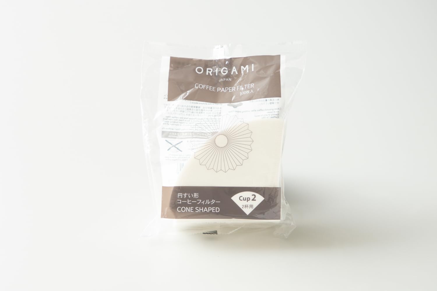 

KI ORIGAMI Abaca Coffee Filters, 2-Cup Capacity, 100 Filters, Cone Shape, Made in Japan