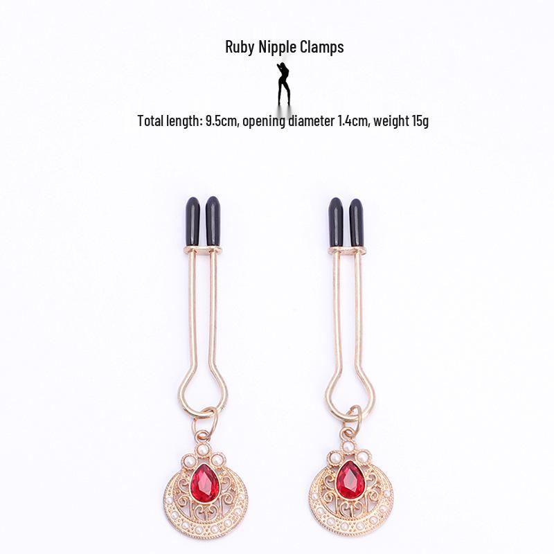 Women's Wearable Erotic Double Peaks SM Nipple and Vaginal Clamps
