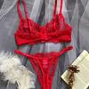 Valentine's Day New Flower Mesh Embroidery Perspective Sexy Gathering Sex Suit