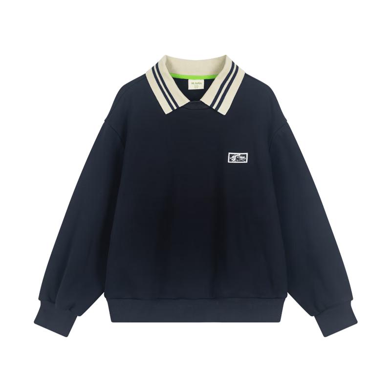 M.Latin 2024 Winter Boys Polo Collar Sweatshirt 120 темно-синий