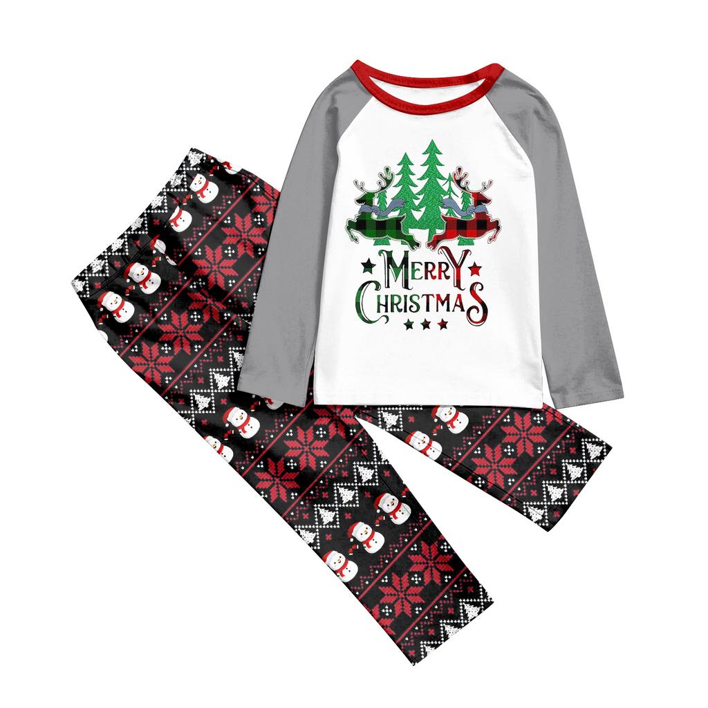 Familienpassende Drucksets Pyjamas Loungewear Outfits Familienpassendes Langarm-Oberteil+Hose Set