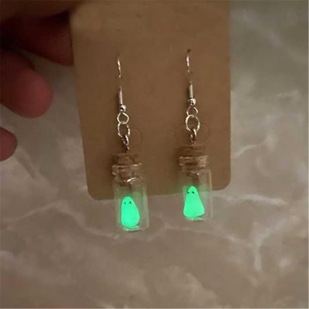 Stylish Glowing Bottle Earrings Unique Sturdy Resin Crafted Jewelry for Women's Halloween Christmas Festivities