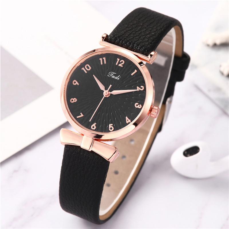 Pu Leather Strap Wristwatch Quartz Watches for Women Clock Watch Gift