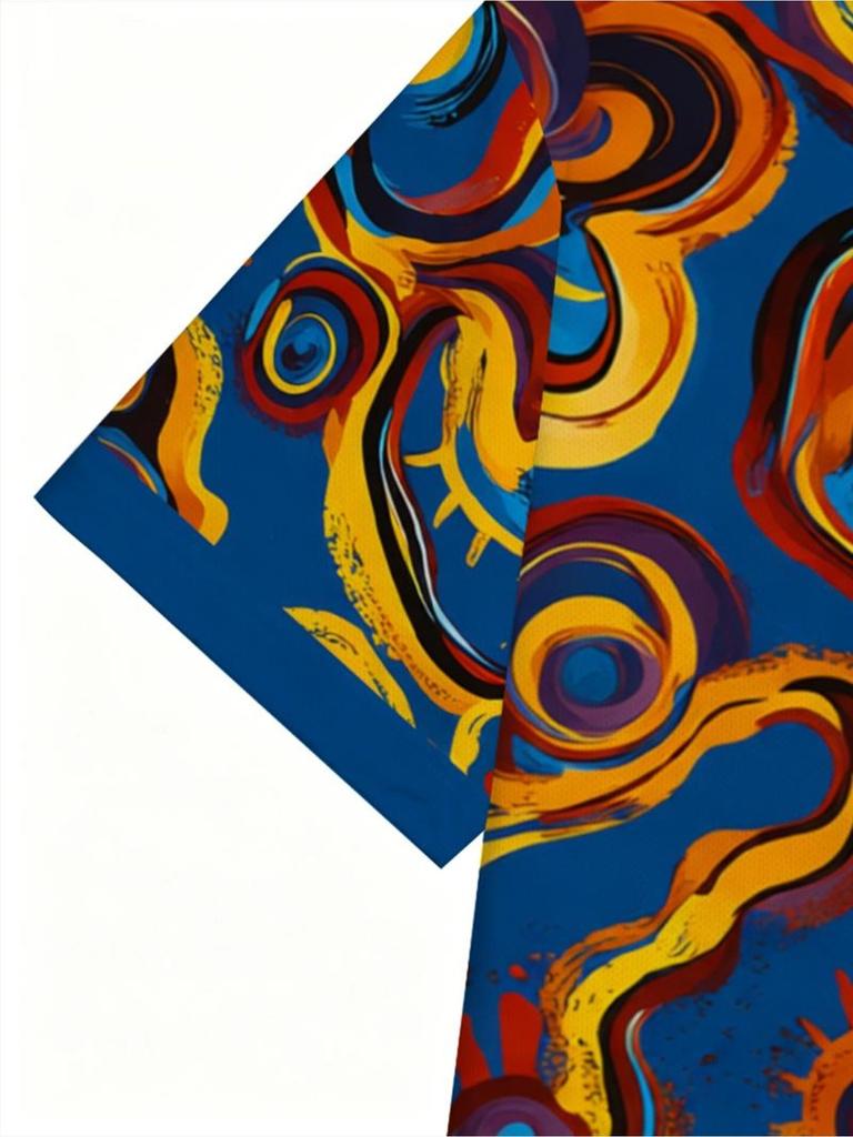 Men's Outdoor Polo Shirt, Multiple Specs, Mixed Color Polyester, 2D Printed (Non - Textured) Independence Day Theme, Vibrant Abstract Art Pattern,