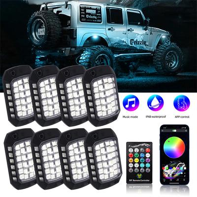 8 Stück RGB Neon LED Rock Light 3D Linse Autolicht Universell Für Jeep LKW SUV