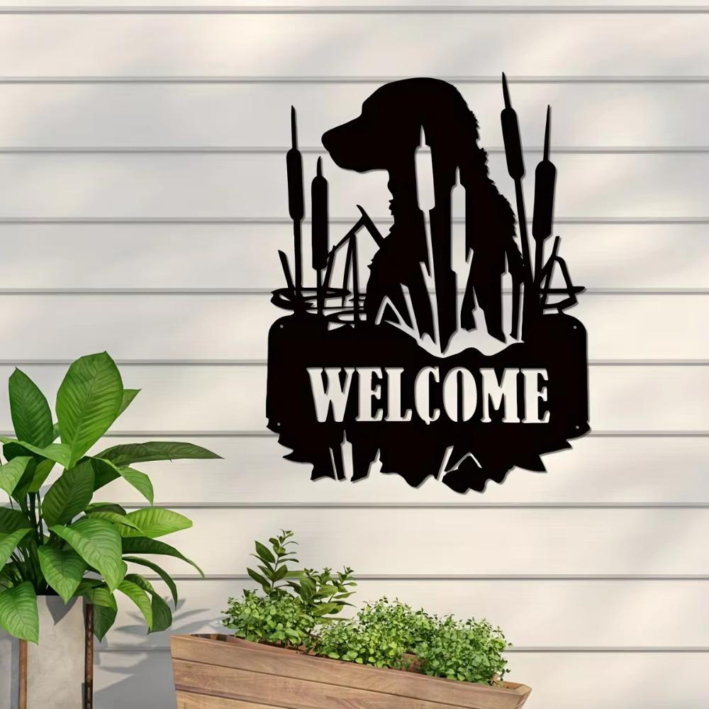 1pc Lab Welcome Sign - Metal Home Décor for Indoor and Outdoor Use, Stylish Wall Art Gift for Kitchen, Bathroom, Living Room