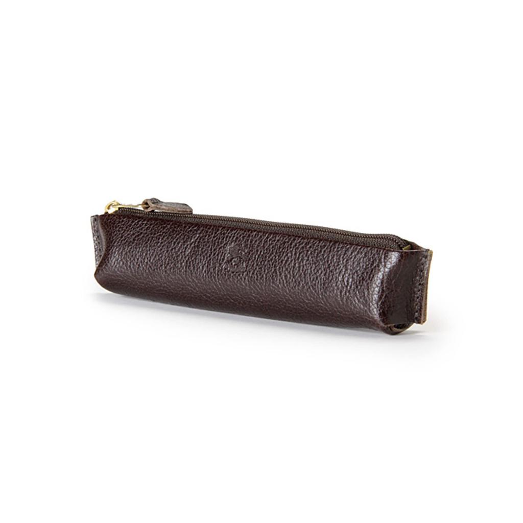 Pencil Pencil Genuine Gray [IL BISONTE] Case, Case, Leather, Leather, Cowhide, Women's, Men's, Unisex,