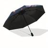 1pc Butterflies Flying in Starry Sky Umbrella with Plastic Handle,Suitable for All Seasons Home Travel Outdoor UmbrellaM1280