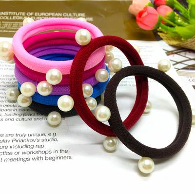 Imitation Perle Elastisches Haargummi Scrunchies Frauen Mädchen Pferdeschwanzhalter Haaraccessoires Haargummis Kopfschmuck Stirnbänder