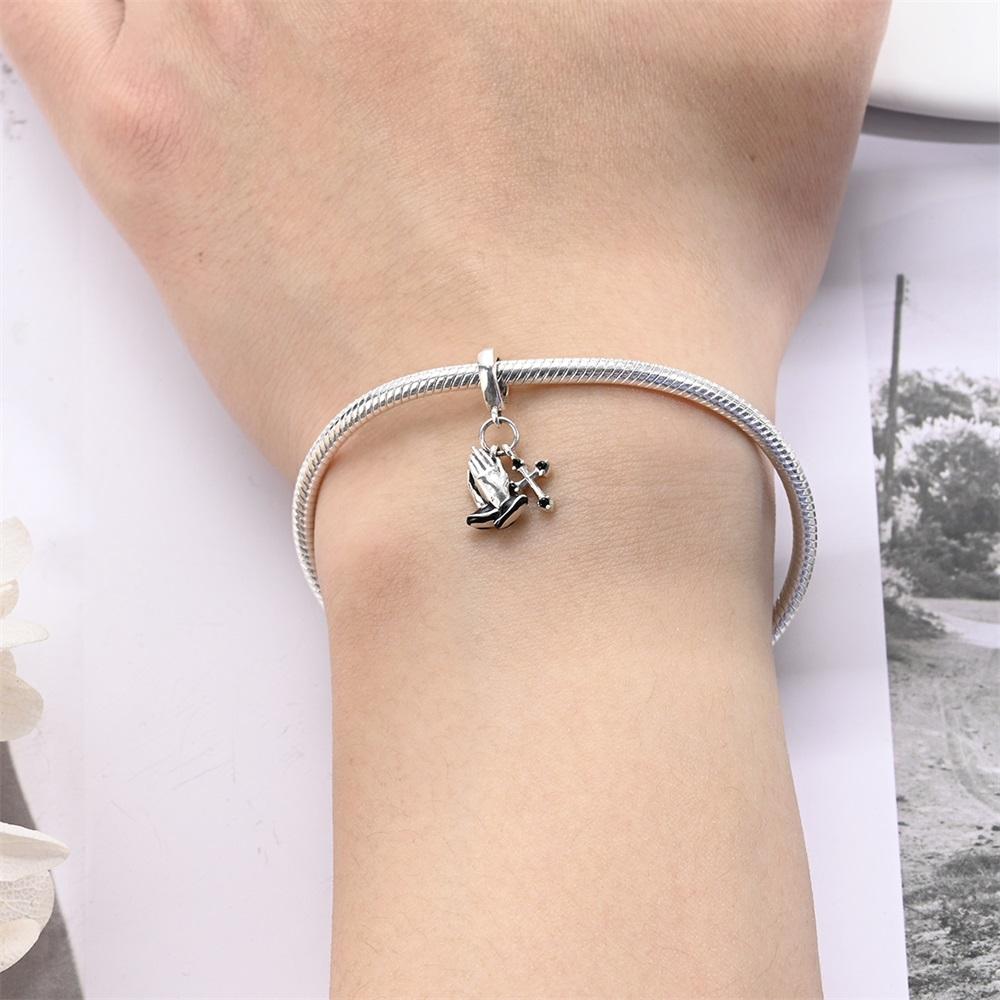 Original Copper Charms Luxury Hand Religious Guardian Prayers Beads Fit Bracelet Diy Women Making Delicate Gift