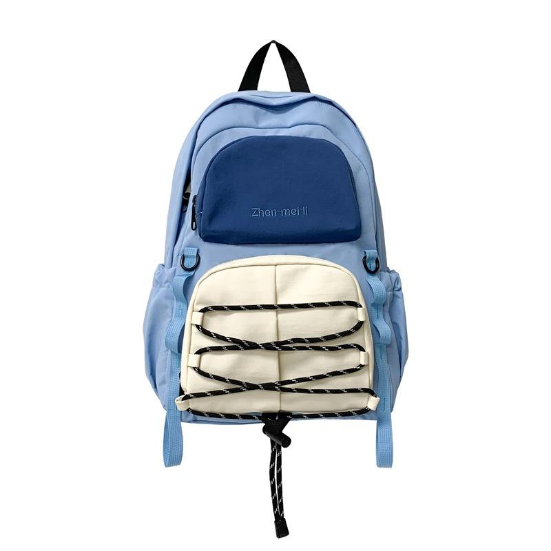 Schoolbag contrasting color outdoor sports mountaineering bag female 1011 new male college student commuting backpack light travel backpack tide