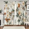 2pcs - Colorful Leaves and Flowers Printed Curtains, Suitable for Home Decoration In Bedrooms Living Rooms