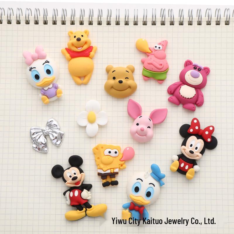 Cartoon Winnie the Pooh & Mickey Series DIY Phone Case, Hair Clip, Crocs, Fridge Magnet Accessories