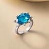 Shiny Candy Color Statement Ring Stackable Finger Ring Gift Oval Shape Rhinestone Ring  Daily Wear