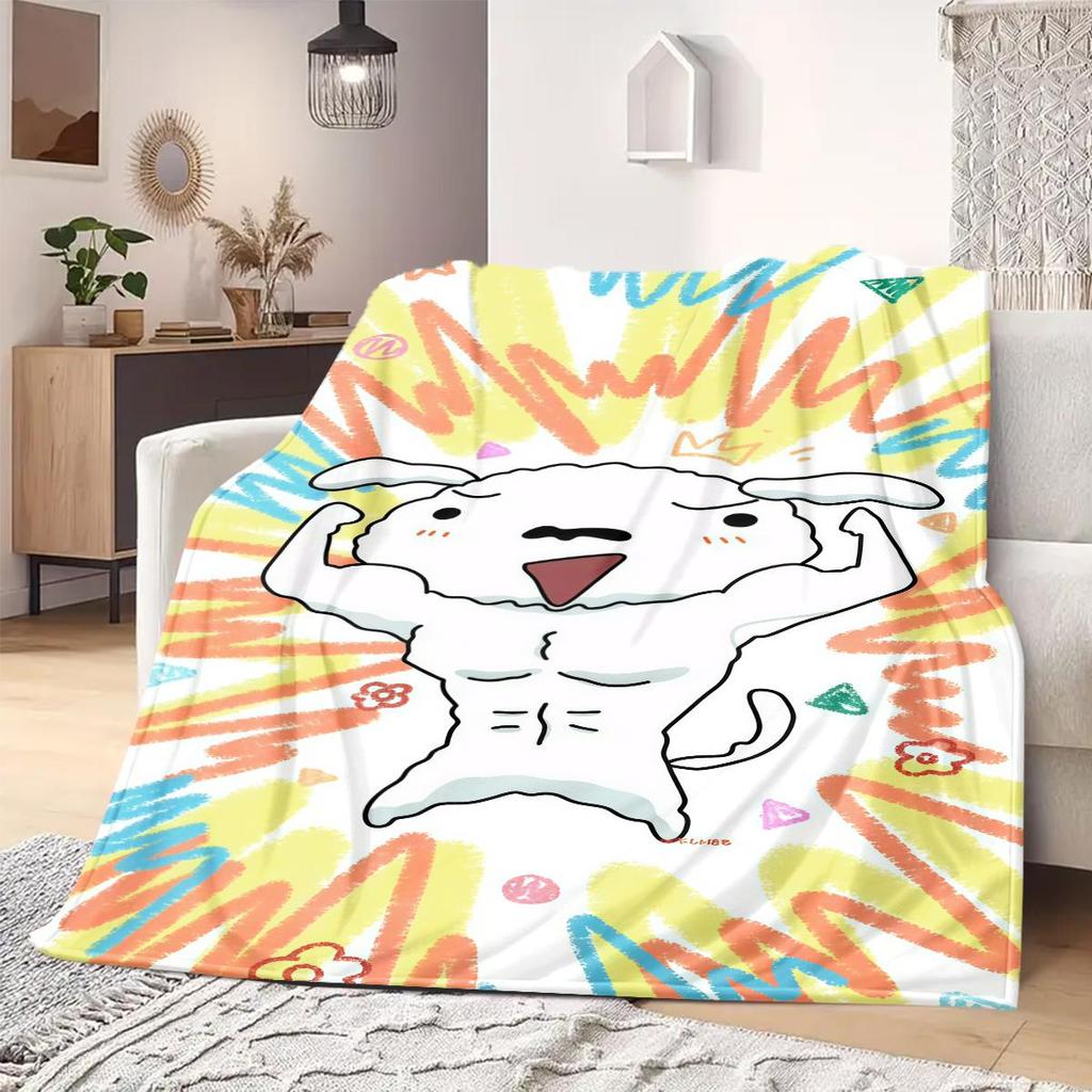 Shinchan Anime Print Blanket Warm Comfortable Flannel Blanket Suitable for Bedrooms, Sofas, Beds, Chairs, Picnics, Travel