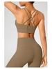Cross-Back Shockproof Sports Bra: European-American Fitness Tank Top with Thin Straps for Yoga and Nude Comfort