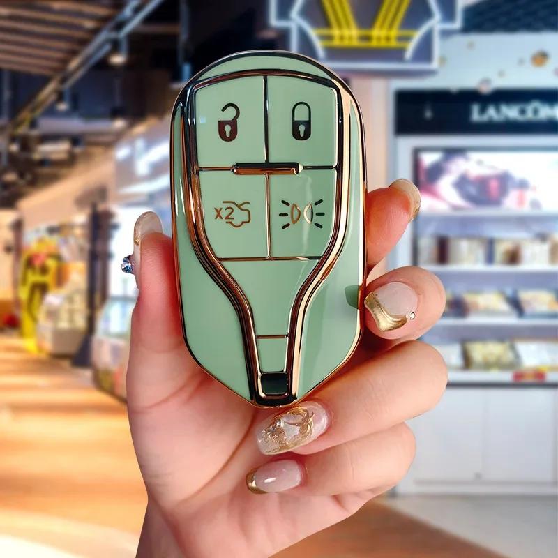 Tpu Car Key Case For Maserati Ghibli 2014 To Quattroporte Levante Keychain Holder Smart Remote Control Fobs Protector Cover