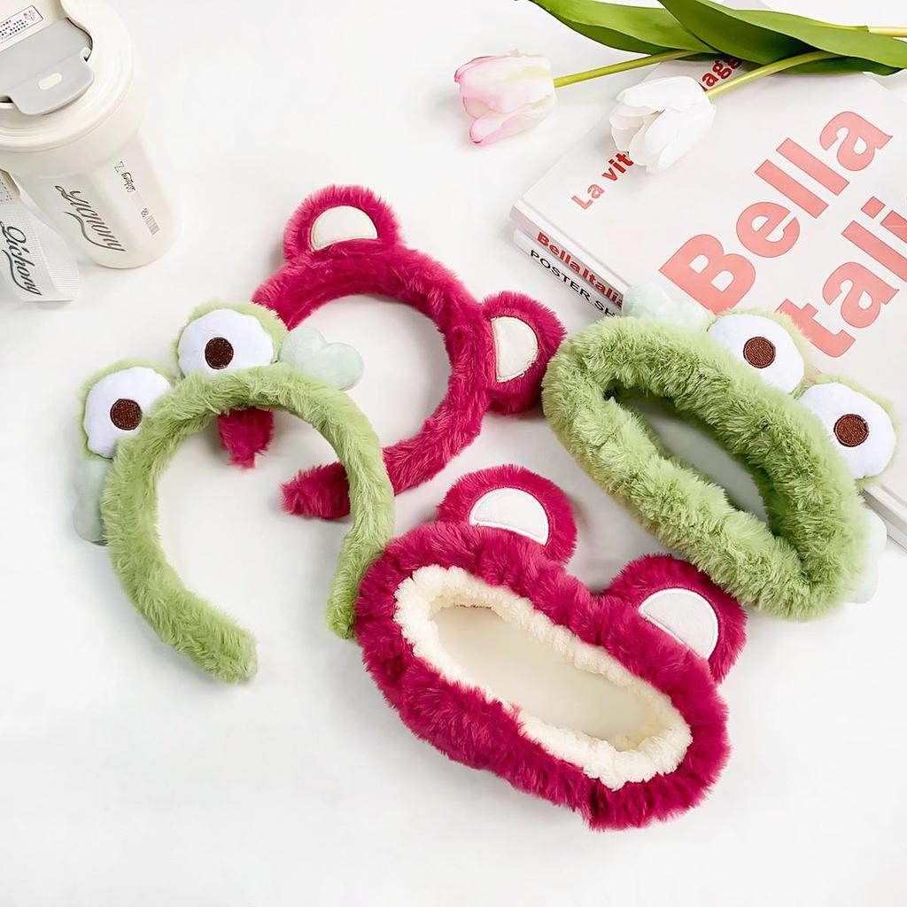 Autumn/Winter Plush Cartoon Heart Headband for Face Washing - Sweet Girly Hair Accessory
