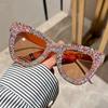 Shining Eye Y2K Rhinestone Cat Eye Fashion Sunglasses For Women Men Bling Summer Beach Sun Shades Costume Party Club Accessory