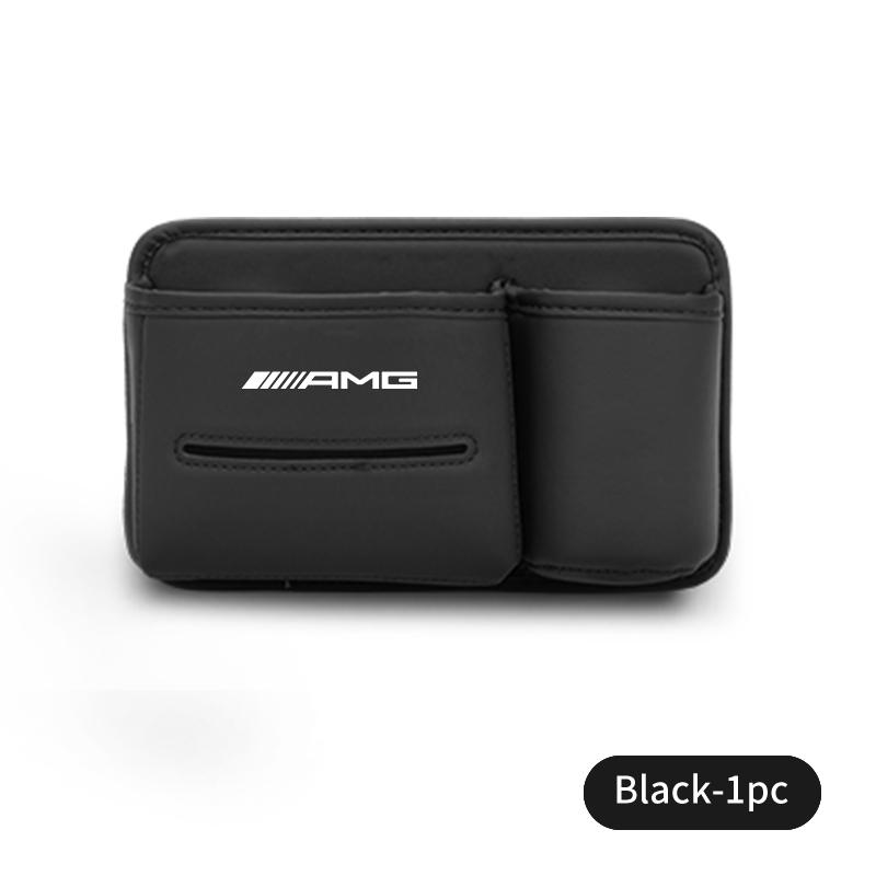 BTY4  Leather Car Seat Storage Bag Cup Holder Tissue Box Organizer For Mercedes Benz AMG A B C E S G Class W201 W210 W108 W205 W203