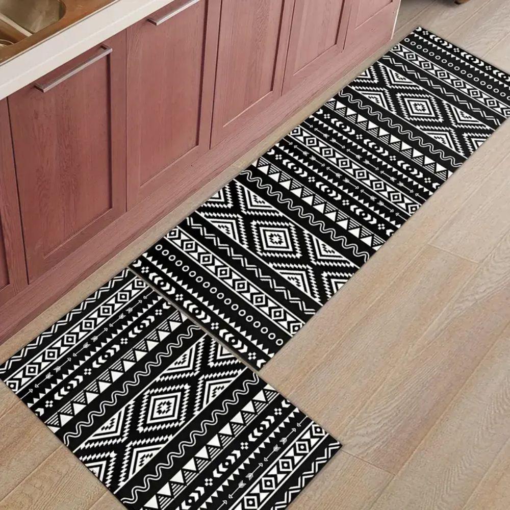 

2-Piece Minimalist Grey and Black Series Rugs for Bedroom and Kitchen Durable and Comfortable Floor Mats for Home Decor 1pc 40x60cm