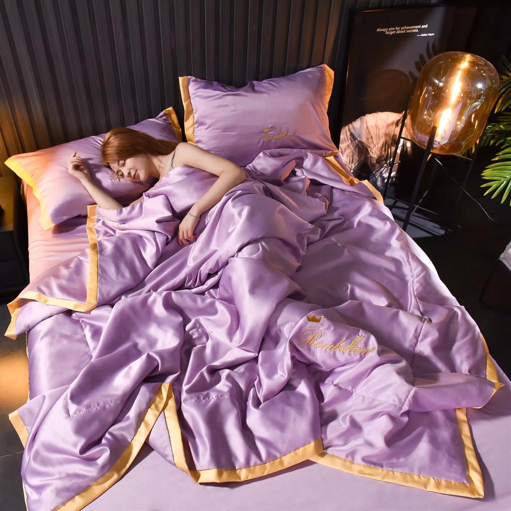 Ice silk air conditioner summer cooling quilt summer thin quilt that can be washed 1 piece without pillowcase or bed sheet