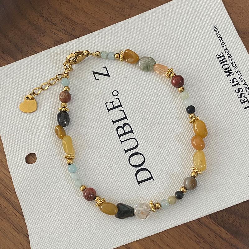 

Ожерелье Фу Лу Шоу из амазонита и агата - Конфетный цвет, Простая высококлассная цепочка для свитера, Новое колье в китайском стиле для женщин