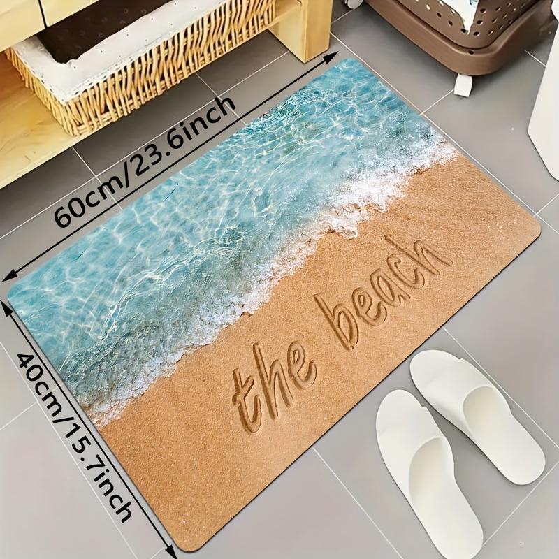 Luxuriöse Ozean-Serie, Strand-Buchstabe, Küchenmatte, weich, verdickt, Küchen-Bodenmatte, wasserdicht, rutschfest, ölbeständig, Bodenmatte, Läufer