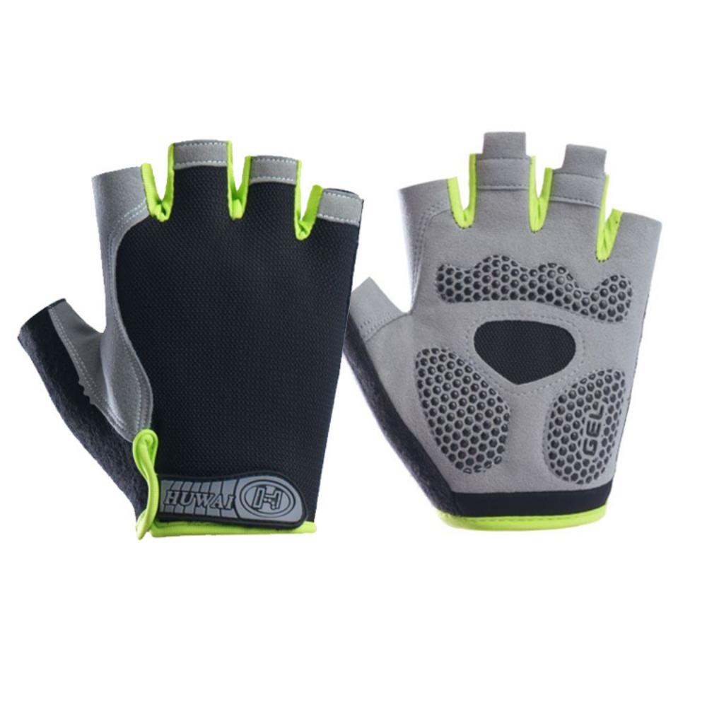 Male and Female Half Finger Outdoor Cycling Sports Mountaineering Yoga Fitness Shock Absorption Non-slip Breathable Finger Gloves