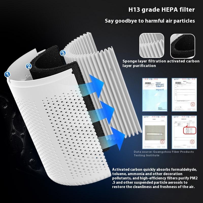 Přenosný čistič vzduchu s aromaterapií, USB, odstraňování kancelářského kouře a formaldehydu, domácí stolní čistič vzduchu