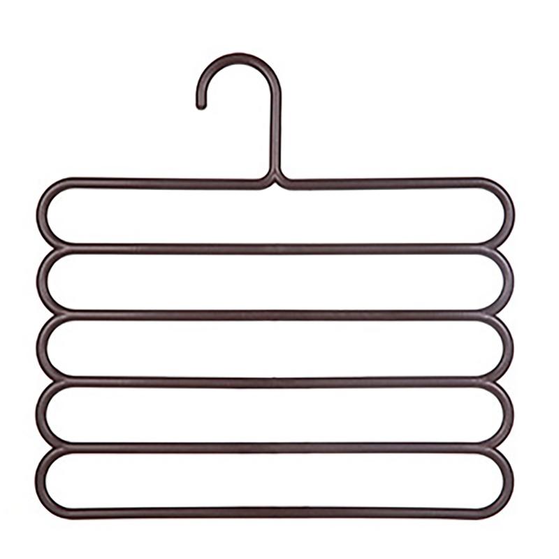New Multi-functional Five-layer Pants Rack Clothes Hanger Candy-colored Plastic Hanger For Storage And Organization