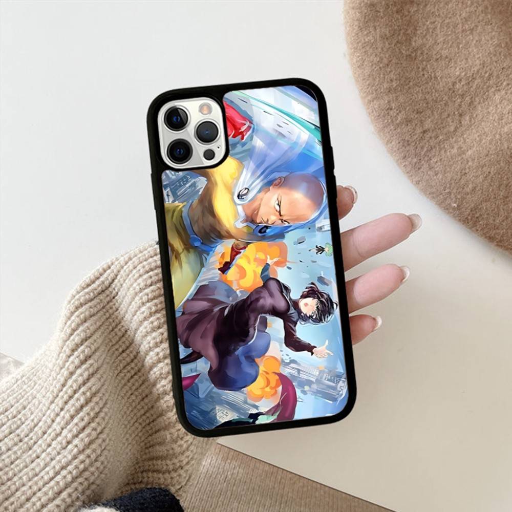 Anime Japanese Classic ONE P-PUNCH-MANS Phone Case For IPhone 17 16 Pro Max 11 12 13 14 15 Hard PC+TPU Bracket Back Cover