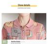Mom's Fashionable 2026 Short-Sleeve Ice Silk Blouse with Lapel for Middle-Aged Women
