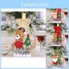 Festive Burlap Christmas Wine Bottle Wrap With Drawstring And Cartoon Bear Design