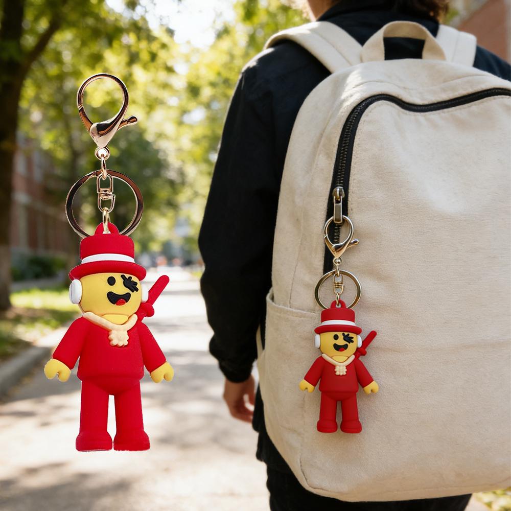 Steal A Brainrot No. 67 Keychain Anime Cartoon Hat Monkey Blue 67 Italian Brainrot Keyring Birthday Christmas New Year Gifts