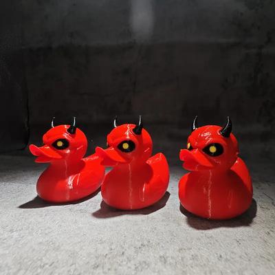 Statue Canard Diable Imprimée en 3D Canard Diable Sombre Style Gothique Cadeau Halloween Petit Canard Diable Décoration de Bureau Intérieur et Extérieur