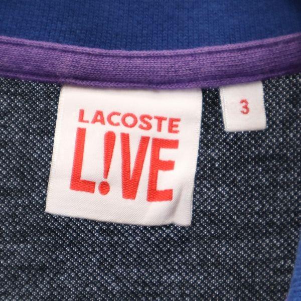LACOSTE L!VE Short Sleeve Polo Shirt 3 Black Men's Used