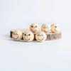 20Pcs Smiles Wood Beads Natural Wooden Beads for Crafting, Hole Round Wooden Smiles Face Beads Set for DIY Decorations