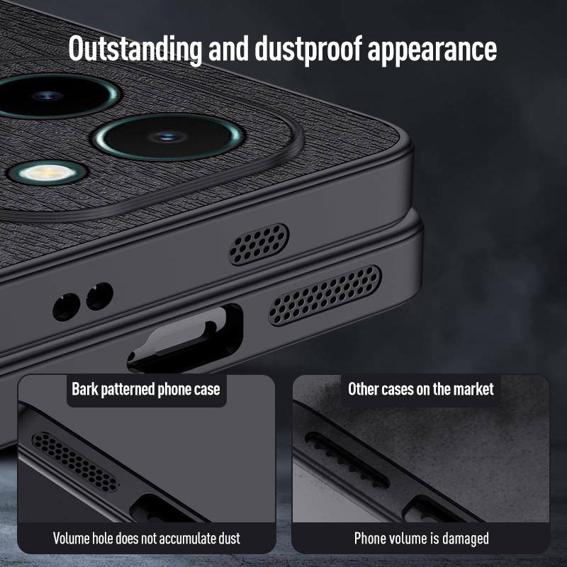 High-End Baummaserung Leder Textur Silikonhülle für Vivo X100 X90 X80 X70 X60 Ultra IQOO Neo 9 8 7 6 5 3 S Pro Plus Handy Vollschutzhülle