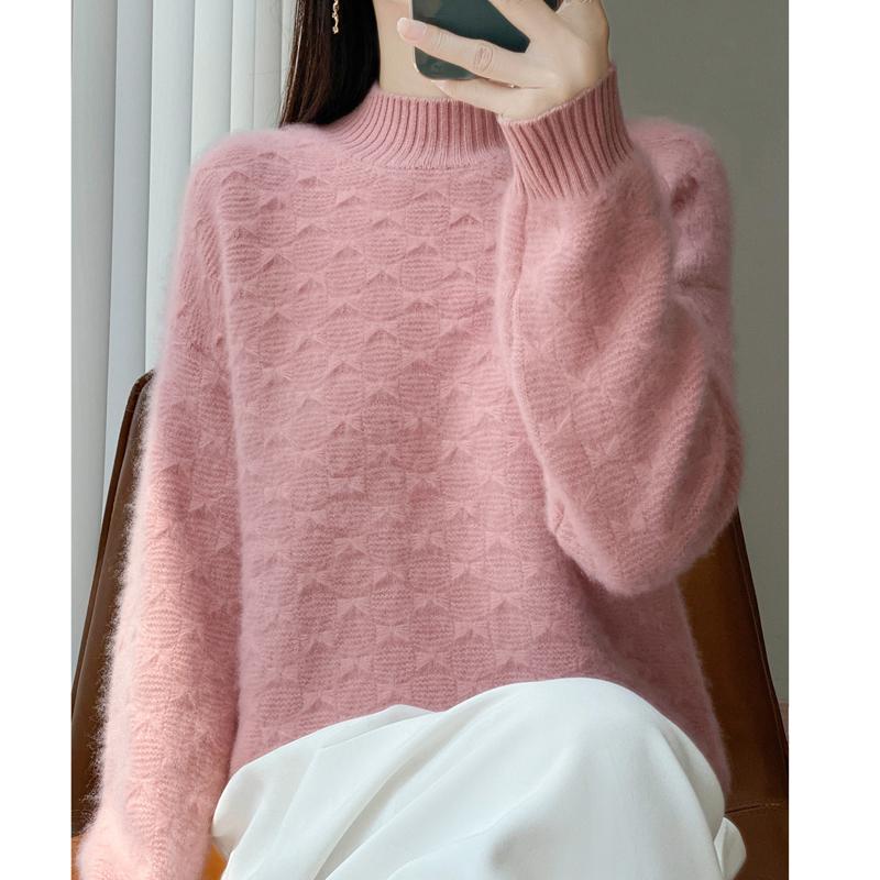 Women Sweater 100% Wool MODERN NEW SAGA Turtleneck Knit Pullover Thick Winter Jumpers Female Knit Tops
