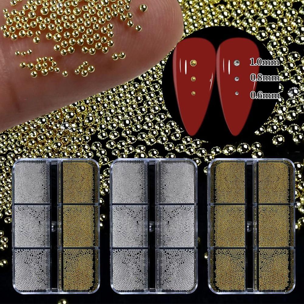 Gold Silver Caviar Beads Nail Art Decorations Mini Caviar Beads Nail Beads DIY Nail Art Jewelry