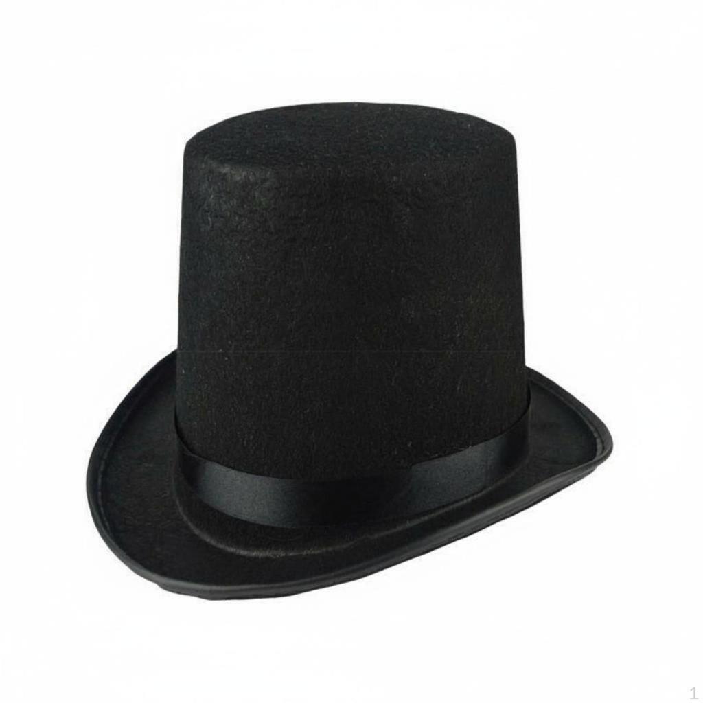 Black Top Hat Stage Performance Magician Sorcery Show Prop for Cosplayers, Entertainers,