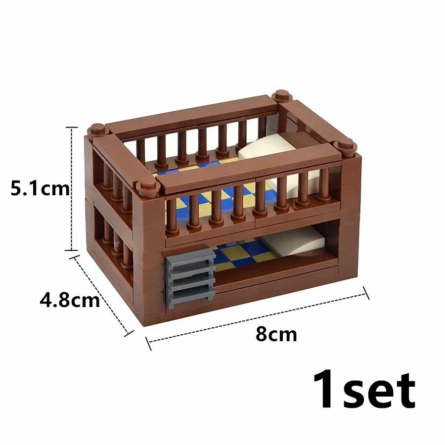 City Furniture Bed Series Creative Bricks TV Kitchen Bedroom Bathroom Parts Basketball Stand DIY Kits Kids Toys Building Blocks