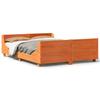 Vidaxl Bed Frame Without Mattress, Waxed Brown, 160X200 Cm, Solid Pine