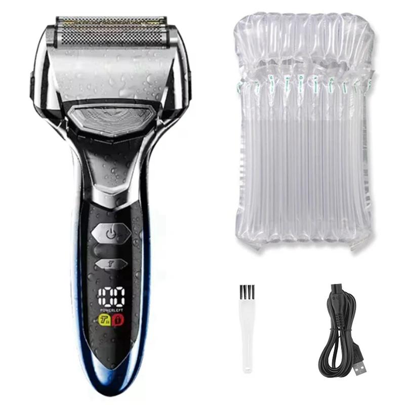 

Электробритва с 5 лезвиями для мужчин для лица и бороды, для влажного и сухого бритья, перезаряжаемая машинка для бритья налысо