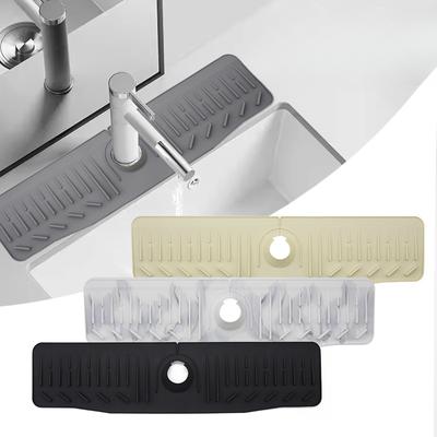 Silikon-Abtropfmatte, 60 cm plus lange, quadratische Abtropfmatte, Arbeitsplatten-Wasserhahn-Spritzschutzmatte