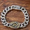 New Fashion Retro Silver Color God's Eye Totem Phoenix Pattern Weaving Sky Eye Trend Men's Bracelet Jewelry Accessories